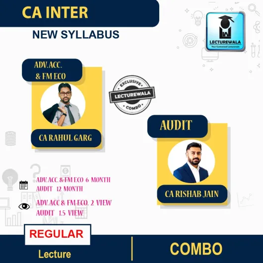CA Inter Audit & Advance Accounts + FM & Eco. Combo Regular Course : Video Lecture + Study Material by CA Rahul Garg & CA Rishabh Jain (To May 2022)