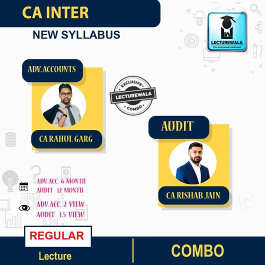 CA Inter Audit & Advance Accounts Combo Regular Course : Video Lecture + Study Material by CA Rahul Garg & CA Rishabh Jain (To Nov 2022)