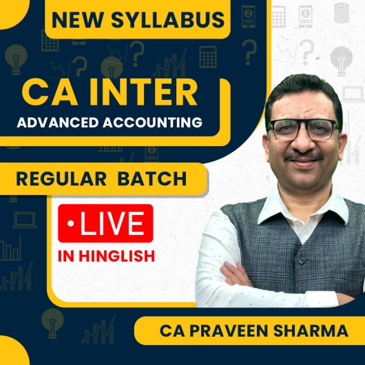 Pre-booking CA Parveen Sharma Advanced Accounting Regular Online Classes For CA Inter : Google Drive / Online Classes.