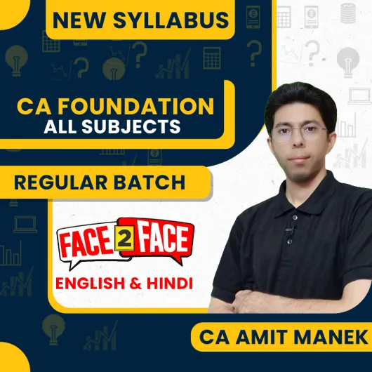 CA Amit Manek All Subjects Regular Offline Classes For CA Foundation: Offline classes.