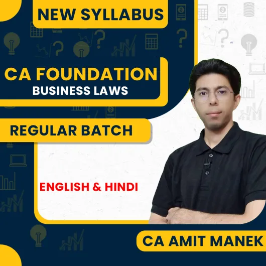 CA Amit Manek Business Laws Regular Online Classes For CA Foundation: Online classes.