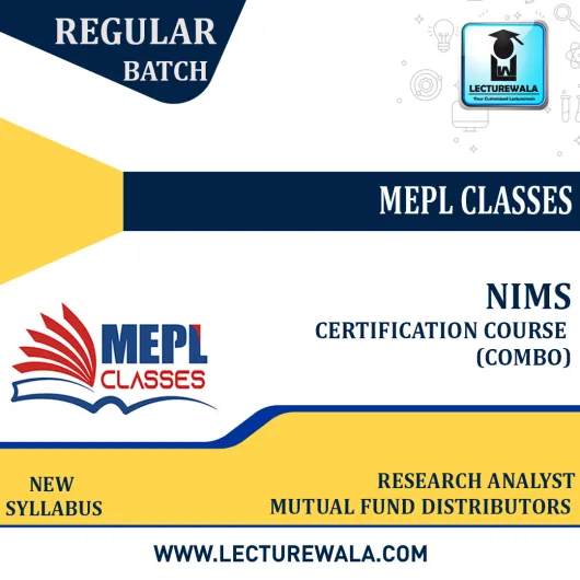 NISM Series V A: Mutual Fund Distributors + NISM Series-XV: Research Analyst COMBO: Online Live Classes/Face To Face.