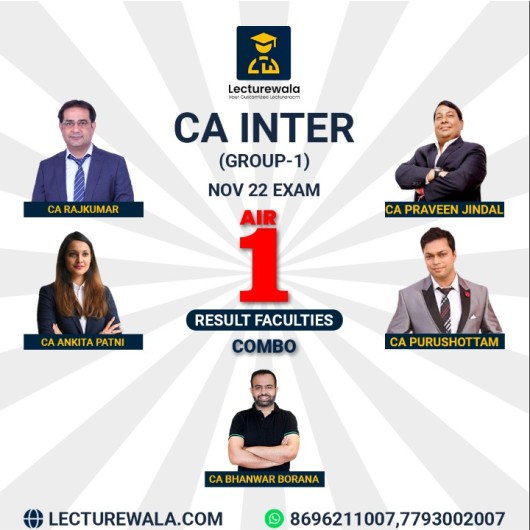 CA Inter Group - 1 Combo New Syllabus Regular Batch By (NOV-2022 EXAM AIR-1 RESULT FACULTIES) : PEN DRIVE / ONLINE CLASSES.