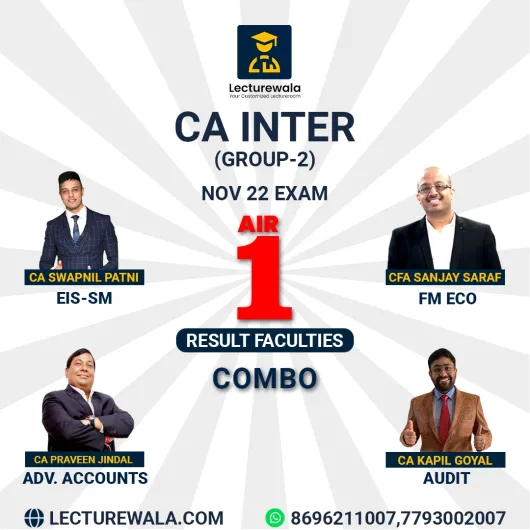 CA Inter Group -2 Combo Regular Batch By (NOV-2022 EXAM AIR-1 RESULT FACULTIES) : PEN DRIVE / ONLINE CLASSES.