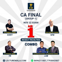 CA Final  Group - 1 Combo New Syllabus Regular Batch  : Video Lecture + Study Material by (NOV-2022 EXAM AIR-1 RESULT FACULTIES) For May / Nov 2023