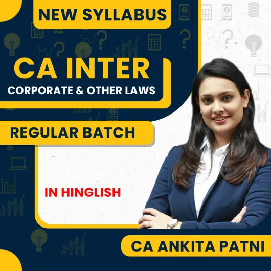  CA Ankita Patni Corporate & Other Laws Regular Online Classes For CA Inter: Pen drive & Google drive Classes.