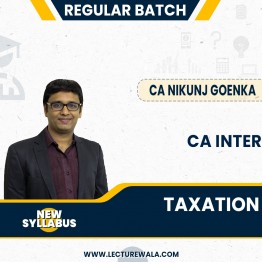 CA Nikunj Goenka Taxation ( DT & IDT ) Regular Online Classes For CA Inter: Online live/ Pen drive classes.
