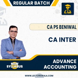 CA Inter New Scheme Advanced Accounts Full Course By CA P S Beniwal: Pen Drive / Online Classes.