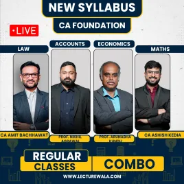 CA Amit Bachhawat Law, Professor Nikhil Agrawal Accounts, Professor Arunabha Kundu Economics & CA Ashish Kedia Maths Combo Regular Live Batch For CA Foundation  CA Amit Bachhawat Law, Professor Nikhil Agrawal Accounts, Professor Arunabha Kundu Economics & CA Ashish Kedia Maths Combo Regular Live Batch For CA Foundation