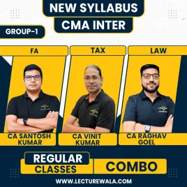 CMA INTER GROUP 1 New Syllabus CA/CMA Santosh Kumar Financial Accouting ,Professor Vinit Kumar Direct And Indirect Taxation,CA Raghav Goel Business Laws And Ethics CMA INTER GROUP 1