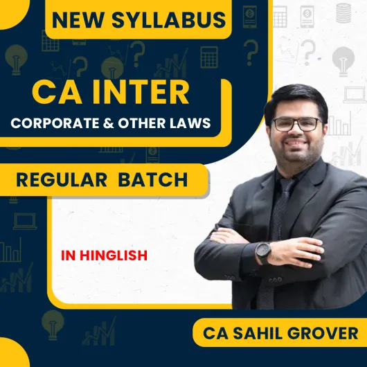 CA Inter Corporate And Other Law Regular Course by CA Sahil Grover : Pen drive / Online classes.