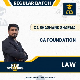 CA Foundation Law Regular Course New Course By CA Shashank Sharma : Pen drive / online classes.