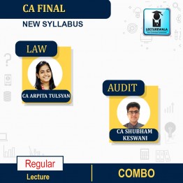CA Final Combo Audit & LAW New Syllabus Regular Course : Video Lecture + Study Material By CA Arpita Tulsyan    & CA Shubham  Keswani (For Nov 2022)