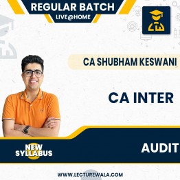 CA Inter  Audit Live @ Home Regular Batch By CA Shubham Keswani : Pen Drive / Online Live Classes.