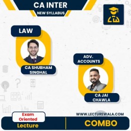 CA Inter Combo Adv. Acc.& Law Combo Exam-Oriented Batch by Jai Chawla, Shubham Singhal : Pen Drive / Online Classes