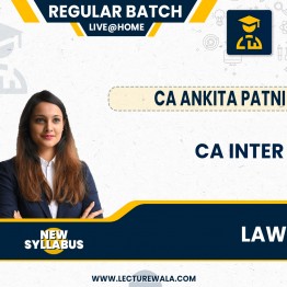 CA Inter Law New Syllabus Live @ home Regular Course by CA Ankita Patni: Live Online Classes