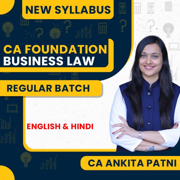 CA Ankita Patni Business Law Regular Online Classes For CA Foundation: Pen Drive & Google Drive Classes.