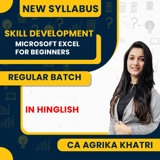 CA Agrika Khatri Microsoft Excel – Beginner to Pro Skill Development Course : Pen Drive / Online Classes