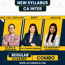 CA Raj K Agrawal,CA Chahak Bahal &amp; CA Aishwarya Khandelwal Kapoor Both Group Regular Online Combo Classes For CA Inter By StudyAtHome