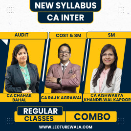 CA Raj K Agrawal Cost + FM ,CA Chahak Bahal Auditing &amp; CA Aishwarya Khandelwal Kapoor SM Regular Online Combo Classes For CA Inter Group II By StudyAtHome