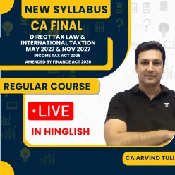 CA Arvind Tuli Direct Tax Law & International Taxation Live Regular Classes Pre-Booking For CA Final 