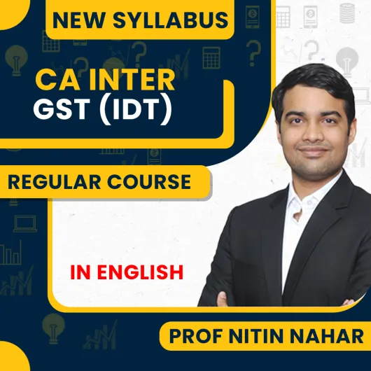 CA Inter GST Full Course In English By J.K.Shah Classes - Prof Nitin Nahar