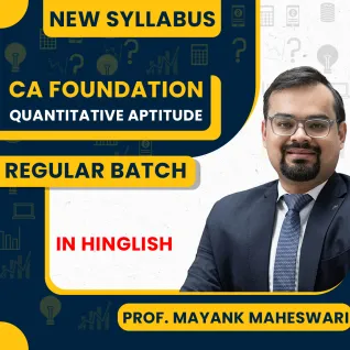 Prof. Mayank Maheswari Quantitative Aptitude Regular Online classes for CA Foundation : Pen drive / Online classes.
