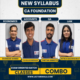 Yeashas Academy All Subject Combo In English Exam Oriented Batch Classes For CA Foundation: Online Classes