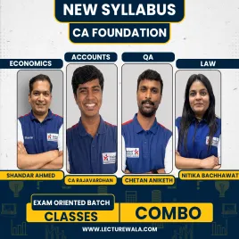 Yeashas Academy All Subject Combo In English Exam Oriented Batch Classes For CA Foundation: Online Classes