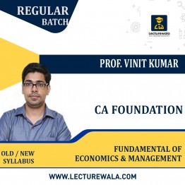 CMA Foundation Fundamental of Economics And Management Regular Course By Prof. Vinit Kumar: Pendrive / Online Classes.