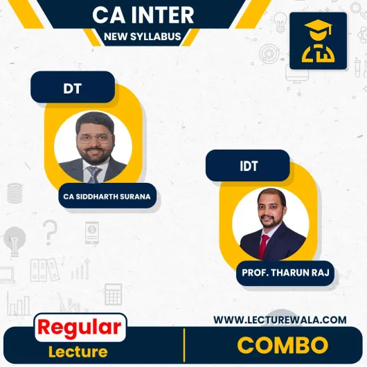 CA Inter new Syllabus Direct & Indirect Tax Laws Regular Course : By CA Siddharth Surana & Prof.Tharun Raj : Pen drive / online classes 