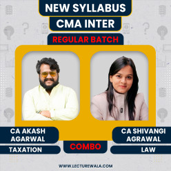 CA Akash Agarwal Taxation & CA Shivangi Agrawal Law Regular Combo Classes For CMA Inter : Online Classes.
